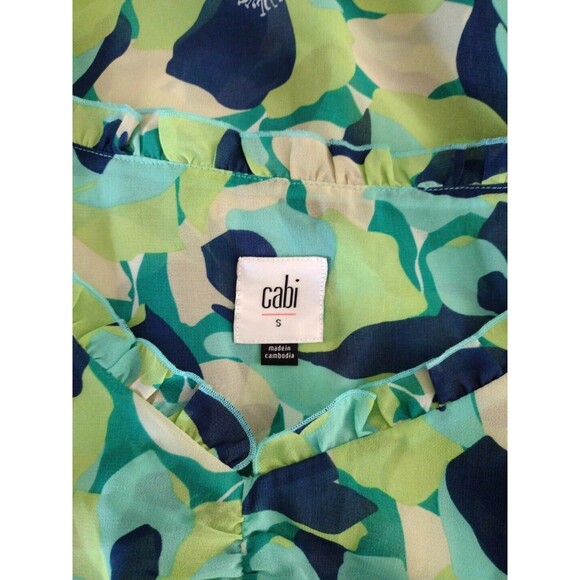 CAbi Trixi Top short sleeve zip side closure v-neck shirring lined S - Picture 10 of 10